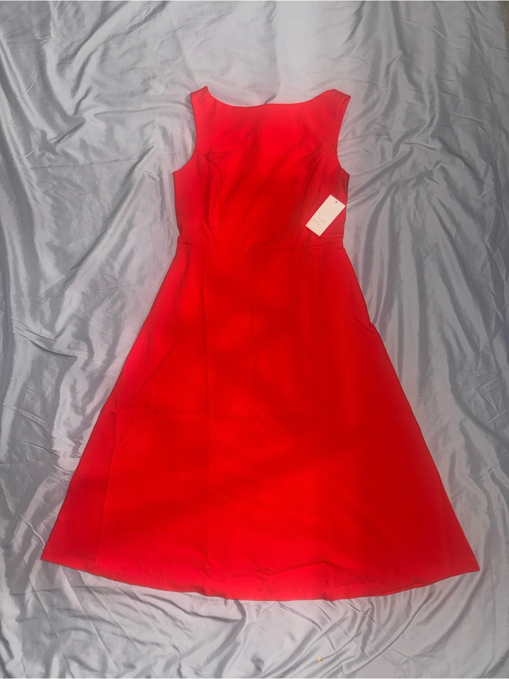 A New Day Red Tailored Midi Dress Sleeveless Elegant Minimalist Style - Picture 4 of 5